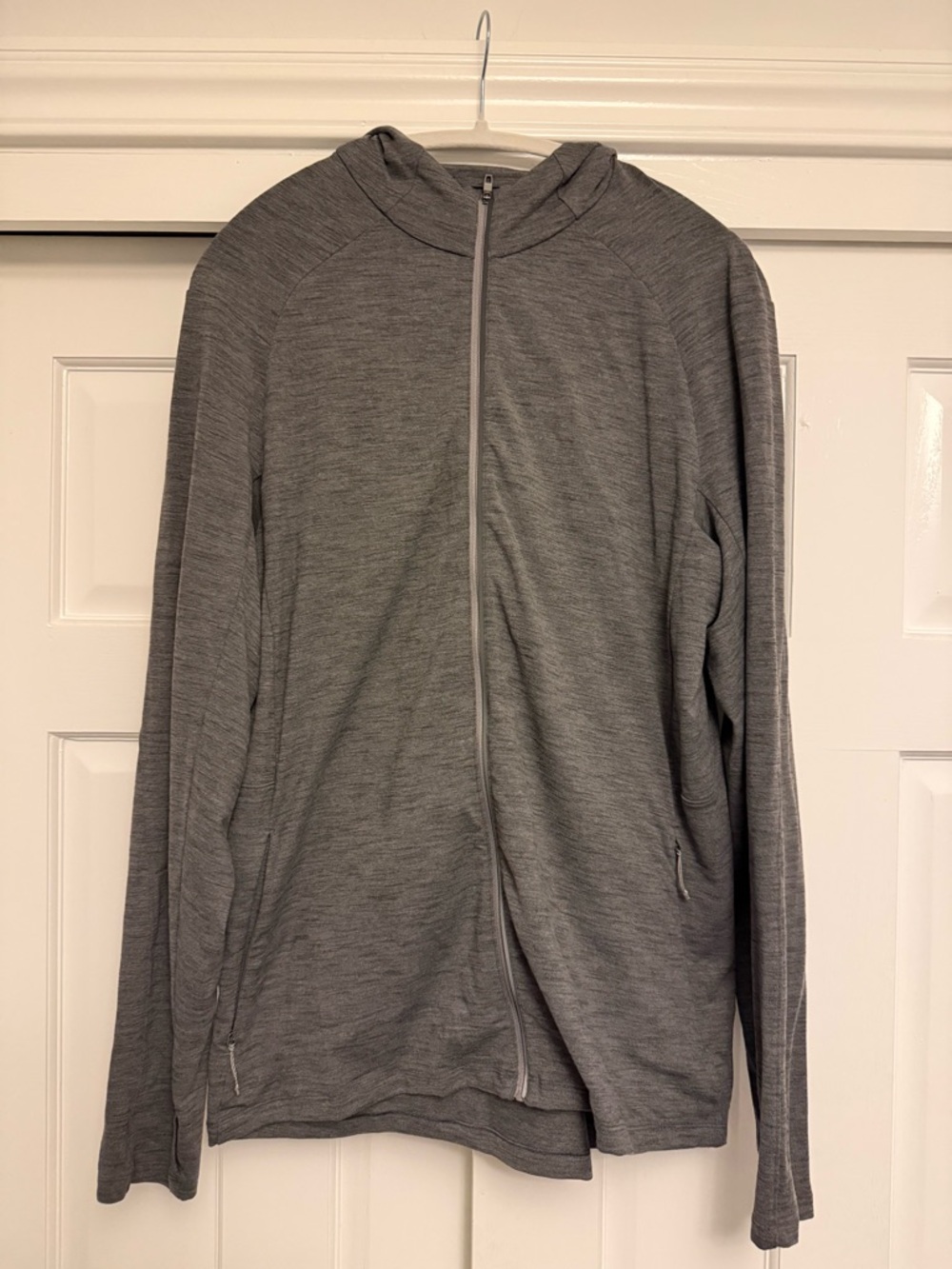 lululemon athletica Men's Heather Gray Full-Zip Hooded Jacket Size Large